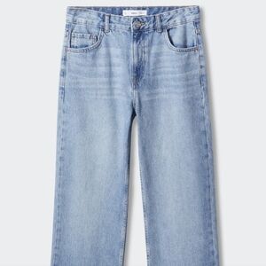Mango Wideleg Mid-Rise Jeans - Medium Blue - Women's Size 8 - 47083267